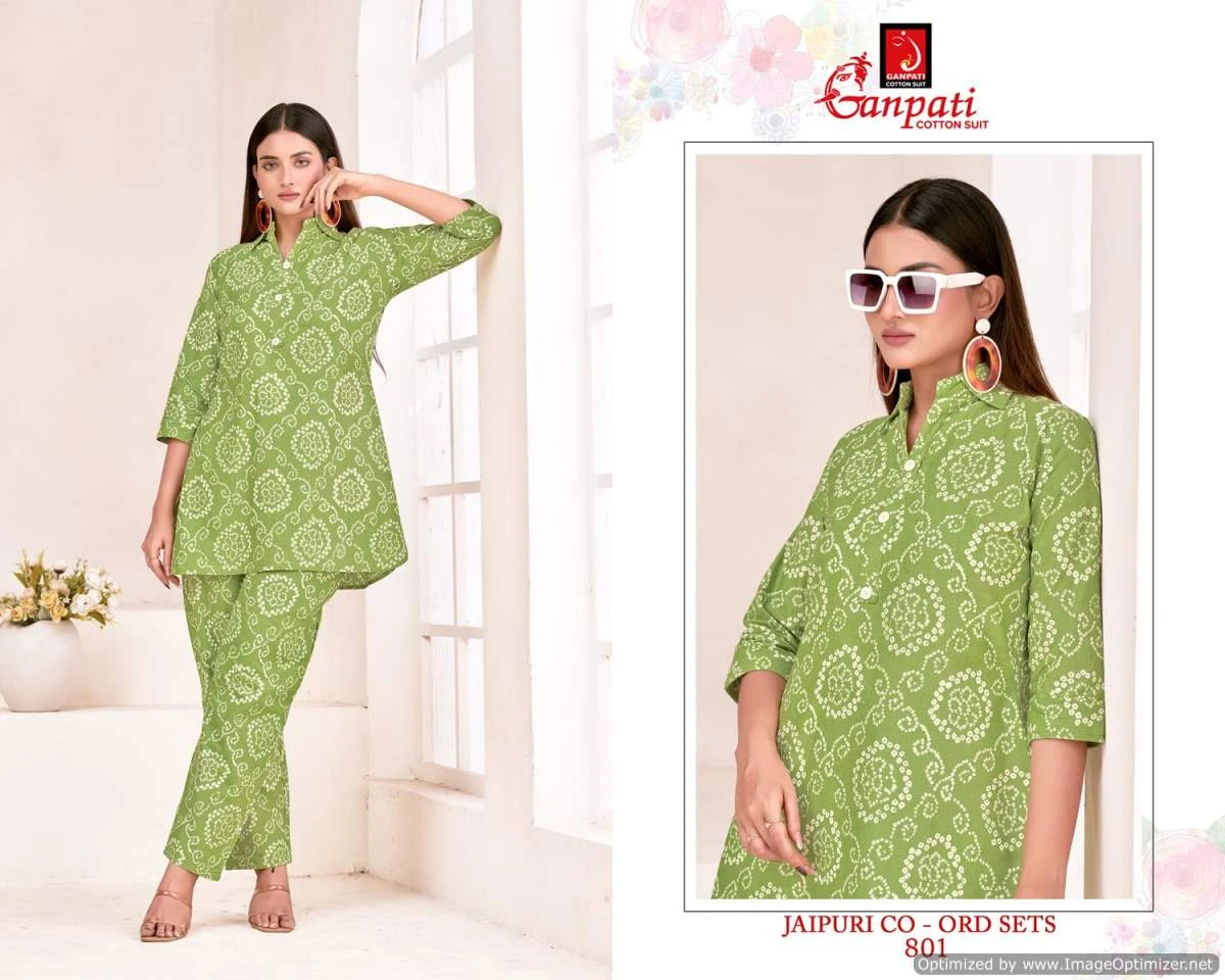 Ganpati Jaipuri Vol 8 Cotton Wholesale Kurti with Pant Catalog — Wholesale Kurtis, Ganpati wholesale from Surat — view 10